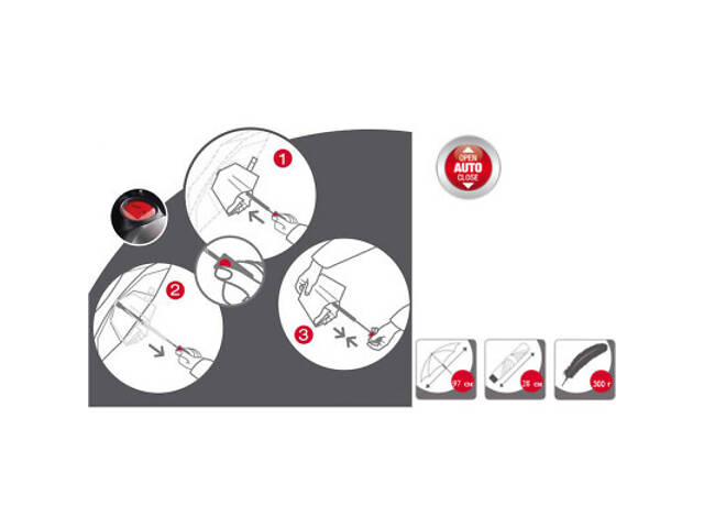 Парасолька Knirps C.205 Medium Duomatic Red (Kn95 8205 1503) - Фото 2