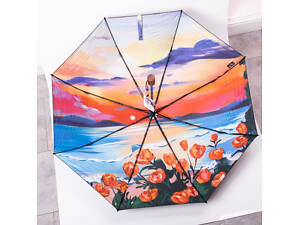 Зонт механический элегантный с принтом прочный надежный из полиэстера диаметр 100 см HP-23-14ML