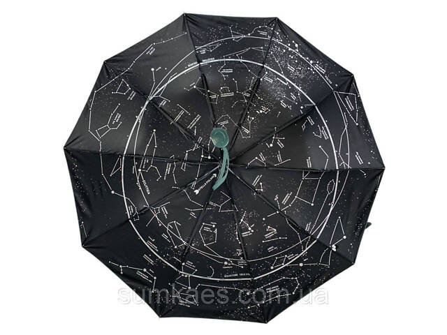 Парасолька напівавтомат однотонна 'Зоряне небо' від Bellissimo, зелена, 019302-5 - Фото 5