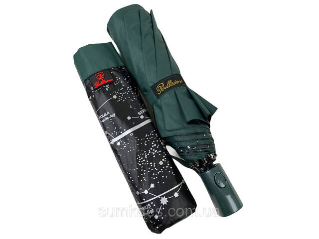 Парасолька напівавтомат однотонна 'Зоряне небо' від Bellissimo, зелена, 019302-5 - Фото 8