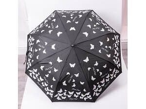 Зонт полуавтомат с принтом прочный из полиэстера диаметр 97 см Черный HP-23-2B