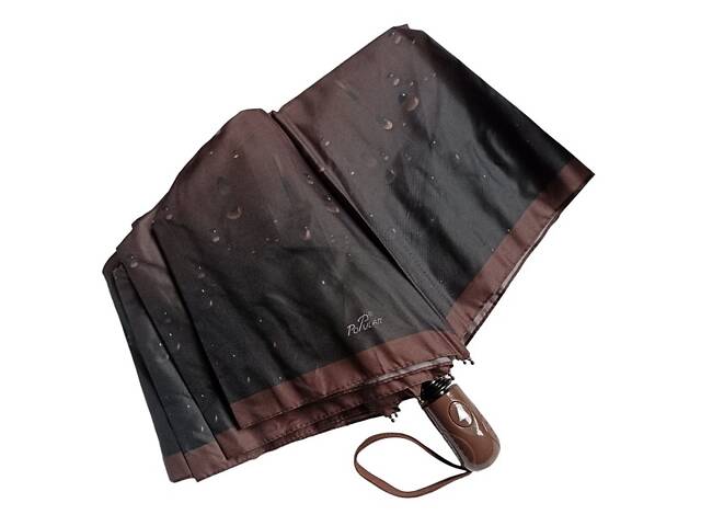 Зонт полуавтомат Toprain 2056 женский на 8 спиц Капли Коричневый - Фото 2