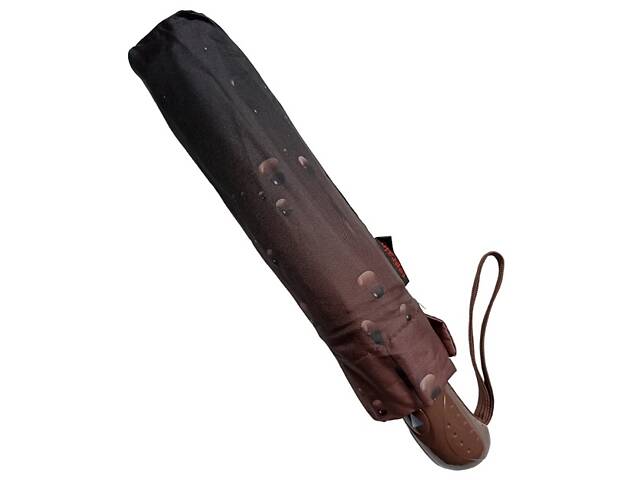 Зонт полуавтомат Toprain 2056 женский на 8 спиц Капли Коричневый - Фото 3