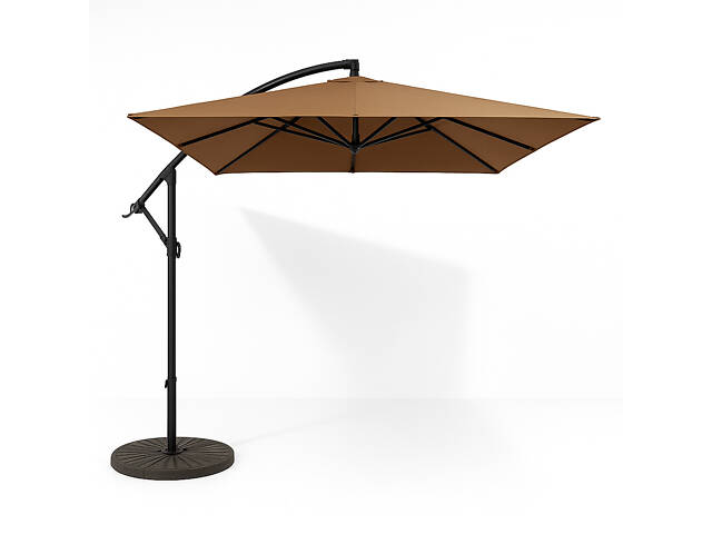 Зонт садовый регулируемый 2,5×2,5 м с наклоном Коричневый + чехол WCG - Фото 1