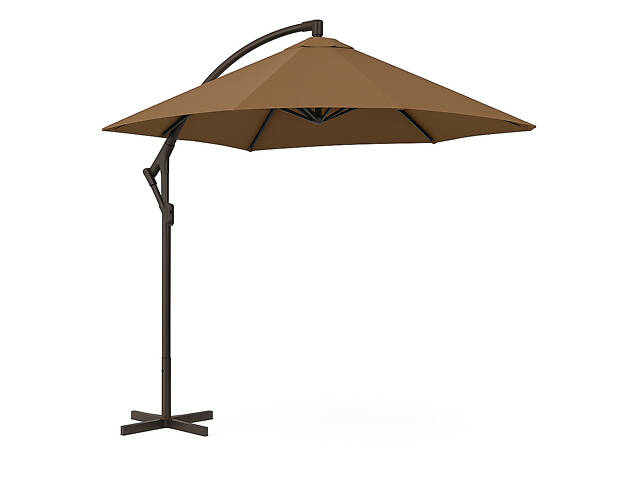 Зонт садовый регулируемый 2,5×2,5 м с наклоном Коричневый + чехол WCG - Фото 3