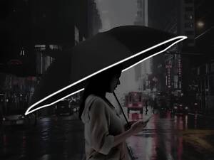 Парасолька Xiaomi зворотного складання з вбудованим ліхтарем. Парасолька Xiaomi RunMi Black 90COTNT1807U-BK00-OS