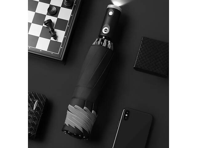 Парасолька Xiaomi зворотного складання з вбудованим ліхтарем. Парасолька Xiaomi RunMi Black 90COTNT1807U-BK00-OS - Фото 7