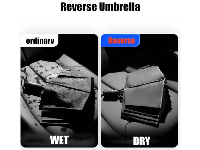 Парасолька Xiaomi зворотного складання з вбудованим ліхтарем. Парасолька Xiaomi RunMi Black 90COTNT1807U-BK00-OS - Фото 9