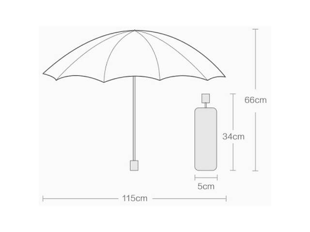 Парасолька Xiaomi RunMi Super Portable Automatic Umbrella Gray (6941413204224) - Фото 5