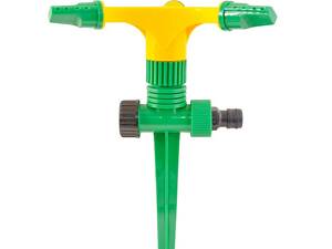 Ороситель для полива MASTERTOOL вращающийся 3-х рожковый ½' 12 м на ножке 92-9322