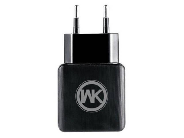ЗУ сетевое евровилка Blanc WP-U11 2USB 2.1A кабель microUSB Black WK 340054 - Фото 1