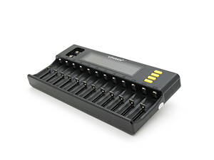 ЗУ універсальне Liitokala Lii-S12, 12+2 каналів, Ni-Mh - Li-ion - LiFePo4 - крона, 220V - 12V, LED+LCD, Box