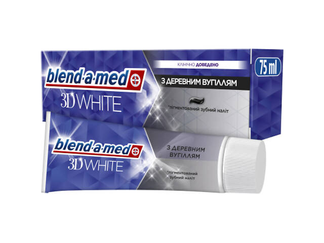 Зубна паста Blend-a-med 3D White З деревним вугіллям 75 мл (8006540793114) - Фото 1