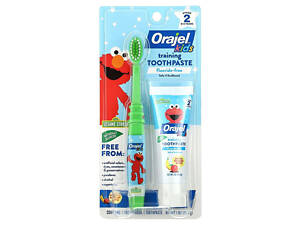 Зубная паста для детей Orajel Kids Elmo Training Toothpaste & Toothbrush Fluoride-Free Stage 2 0-3 Years 28.3