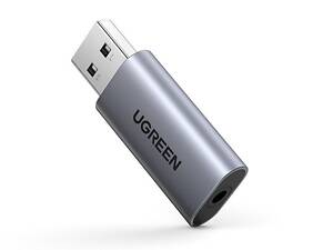 Звукова карта USB AUX jack, TRRS (Mic & Ear), ALC4030 Ugreen Сіра CM383