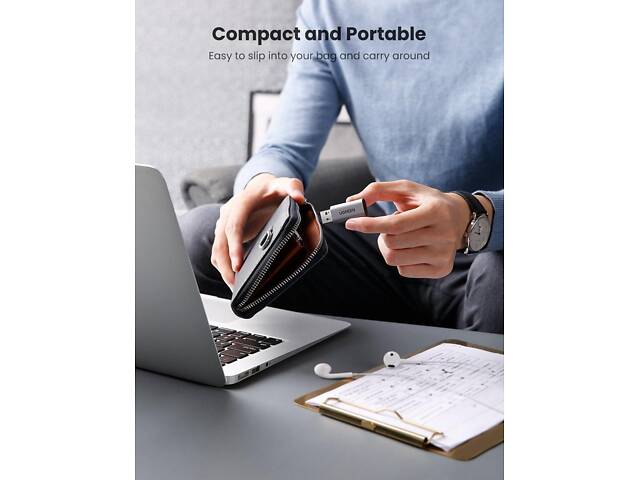 Звукова карта USB AUX jack, TRRS (Mic & Ear), ALC4030 Ugreen Сіра CM383 - Фото 6