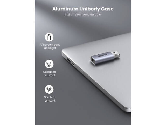 Звукова карта Ugreen CM383 gray (80864) - Фото 5