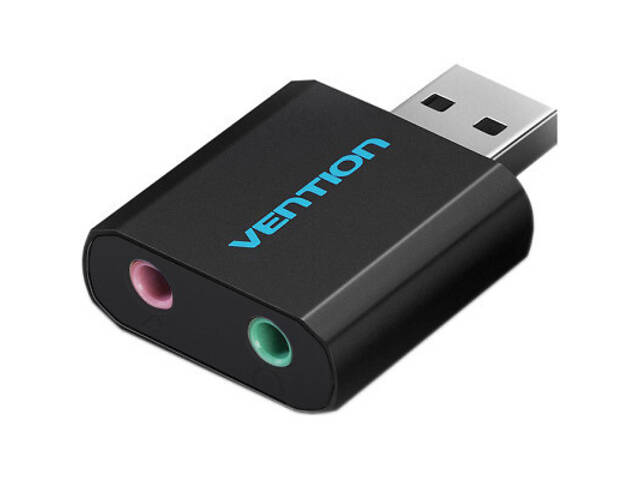 Звукова карта Vention Audio USB 2х3,5mm jack Metal (VAB-S17-B) - Фото 1