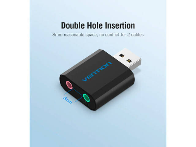 Звукова карта Vention Audio USB 2х3,5mm jack Metal (VAB-S17-B) - Фото 4