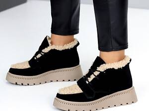 Зимові черевики замшеві, шкіряні ботінки на зиму 36,37р код 19845 36