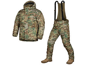 Зимний тактический комплект Patrol Climashell (куртка и штаны на подтяжках) Мультикам XL