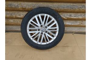 2K5601025J , 6Jx16H2 ET50 Диск титановий з шиною на запаску 205/55R16 Volkswagen (Є пошкодження Гума літо) 140424