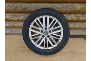 2K5601025J , 6Jx16H2 ET50 Диск титановий з шиною на запаску 205/55R16 Volkswagen (Є пошкодження Гума літо) 150424