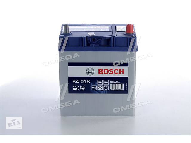 Аккумулятор тонкие клеммы 40Ah-12v BOSCH (S4018) (187x127x227) ,R,EN330 ( Азия)