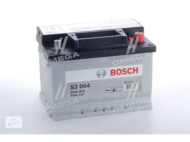 Аккумулятор 53Ah-12v BOSCH (S3004) (242x175x175),R,EN500