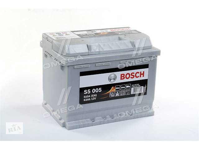 Аккумулятор 63Ah-12v BOSCH (S5005) (242x175x190),R,EN610