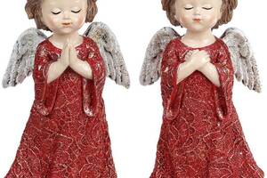 2 декоративных статуэтки 'Ангел Бордо' 8.5х6х16.5см, полистоун