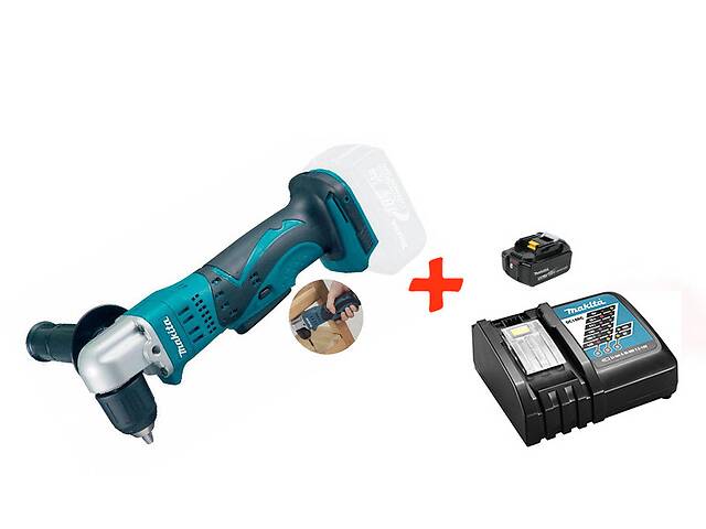 Аккумуляторная угловая дрель Makita DDA350Z+акк.18V 5 Ah+быстрозарядное ЗУ (DDA350RT)