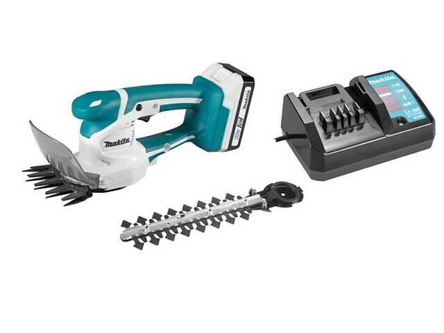 Аккумуляторные ножницы для травы Makita UM110DWYX + 1 акб 18 V 1,5 Ah + ЗУ + насадка для кустов