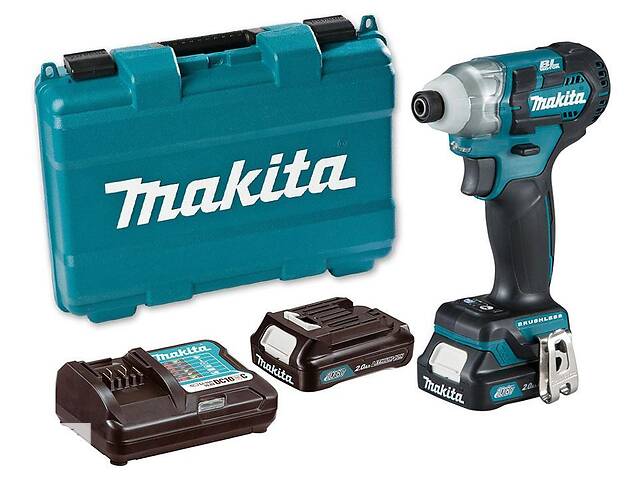 Аккумуляторный ударный шуруповерт Makita TD111DWAE + 2 акб BL1020B 10.8 V 2 Ah + з/у DC10WC + кейс