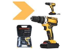 Акумуляторна дрель в чемодані з 2 аккумуляторами XPRO Power Drill 1344-1, чорний (42650-1344-1_861)