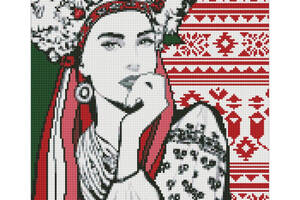 Алмазна мозаїка 'Чарівна українка' ©upillustration Ідейка AMO7371 40х50 см