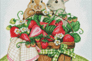 Алмазна мозаїка 'Кролики на пікніку' AMO7562 40х40 см Ідейка