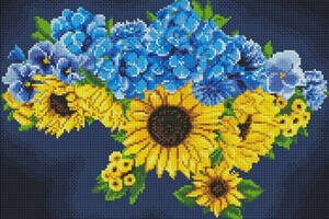 Алмазна мозаїка 'Квітуча Україна' ©Mariia Davydova AMO7874, 40х50см