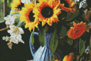 Алмазна мозаїка 'Натюрморт із соняшниками' ©art_selena_ua AMO7867, 40х50см