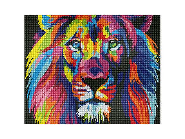 Алмазна мозаїка 'Веселковий лев' Brushme GF4791 40x50 см