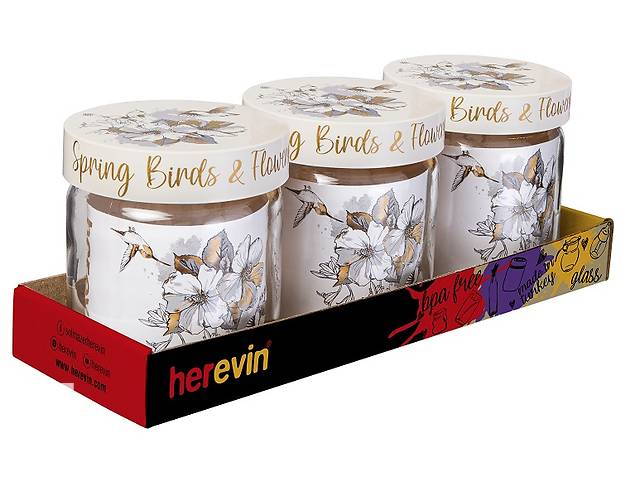 Банка Herevin Golden Flower 0.425 л 3 шт (144357-440) (6918002)