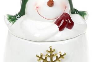 Банка керамическая «Озорной снеговик» 550мл, в красной шапочке
