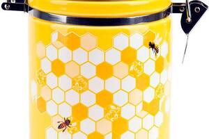 Банка керамическая 'Sweet Honey' 650мл для сыпучих продуктов с металлической затяжкой, желтый
