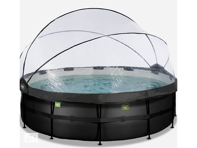 Бассейн с куполом EXIT 'черная кожа' 488х122 см (песочный фильтр) Купи уже сегодня!