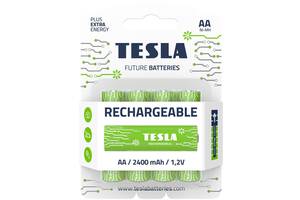 Батарейки аккумуляторные TESLA AA GREEN+ RECHARGEABLE HR6 4 штуки (AA RECHARGEABLE+)