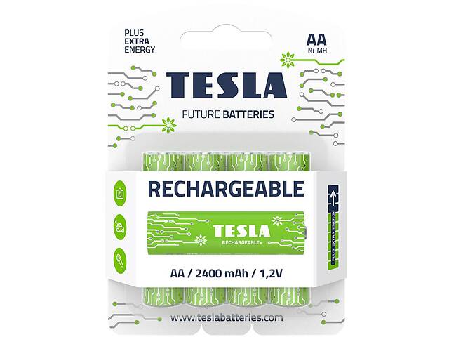 Батарейки аккумуляторные TESLA AA GREEN+ RECHARGEABLE HR6 4 штуки (AA RECHARGEABLE+)