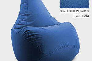 Бескаркасное кресло мешок груша Coolki L 65x85 Синий 213 (Оксфорд 600D PU)
