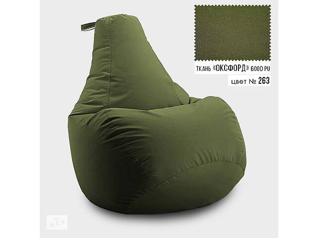 Бескаркасное кресло мешок груша Coolki XXXL 100x140 Хаки (Оксфорд 600D PU)