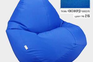 Бескаркасное кресло мешок груша Овал Coolki XL 85x105 Синий (Оксфорд 600D PU)