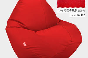 Бескаркасное кресло мешок груша Овал Coolki XL 85x105 Красный (Оксфорд 600D PU)